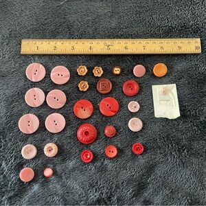 Vintage Red and Pink Buttons various sizes